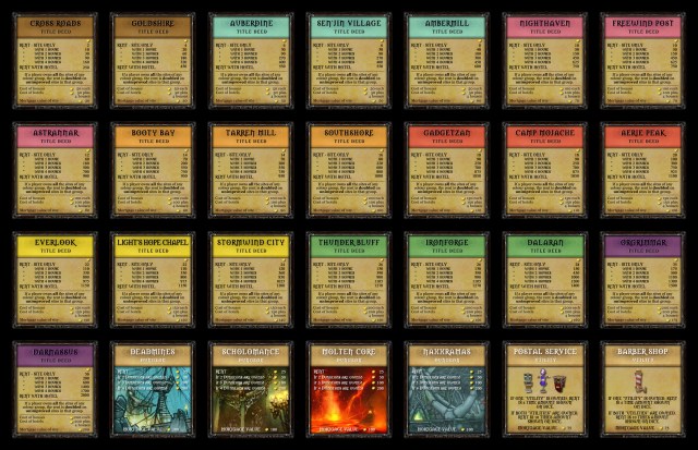 World of Warcraft Monopoly Property Deeds Set